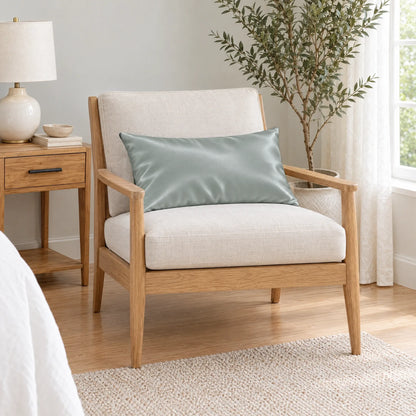 Bamboo is Better Cooling Bamboo Travel Pillowcase, Silver – on an armchair