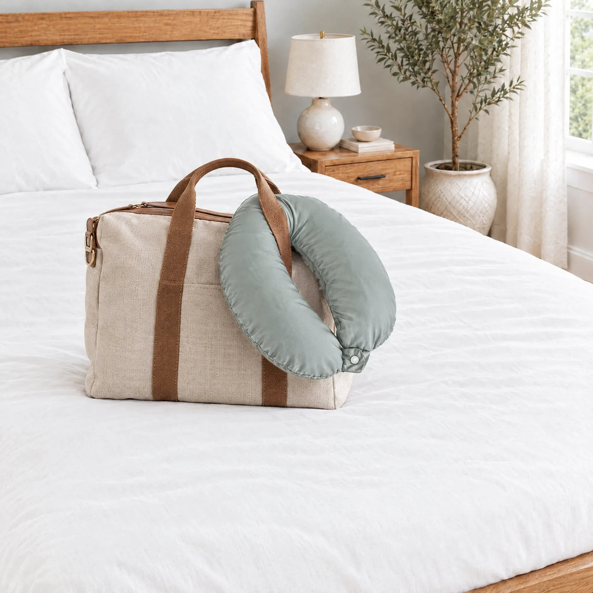 Bamboo is Better Cooling Bamboo Travel Pillowcase, Silver – with a tote bag