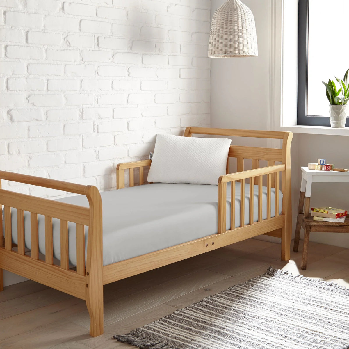 Bamboo is Better Cooling Bamboo Crib Fitted Sheet, Silver – side view