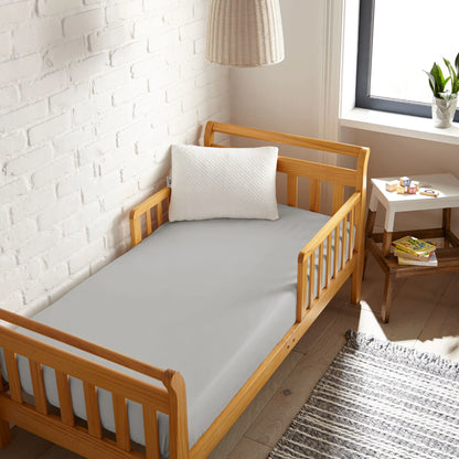 Bamboo is Better Cooling Bamboo Crib Fitted Sheet, Silver – overhead view