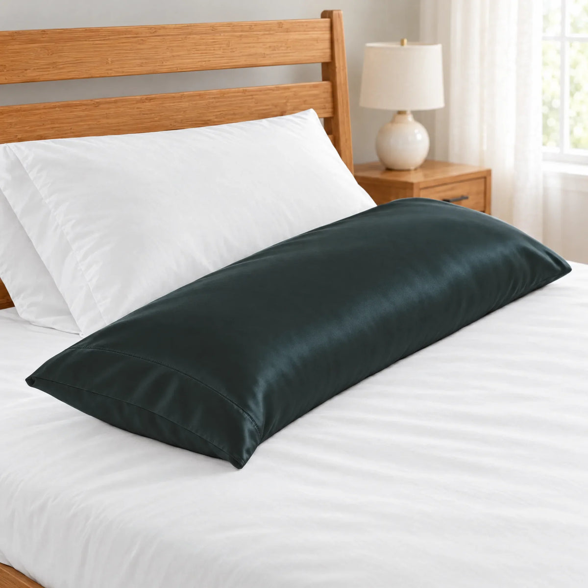 Bamboo is Better Cooling Bamboo Body Pillowcase, Slate – close-up