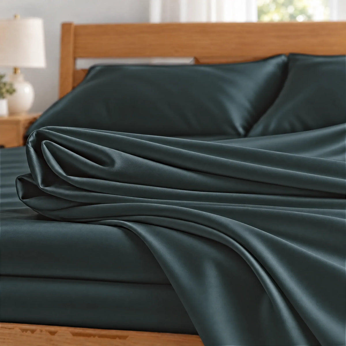 Bamboo is Better Cooling Bamboo Body Pillowcase, Slate – close-up