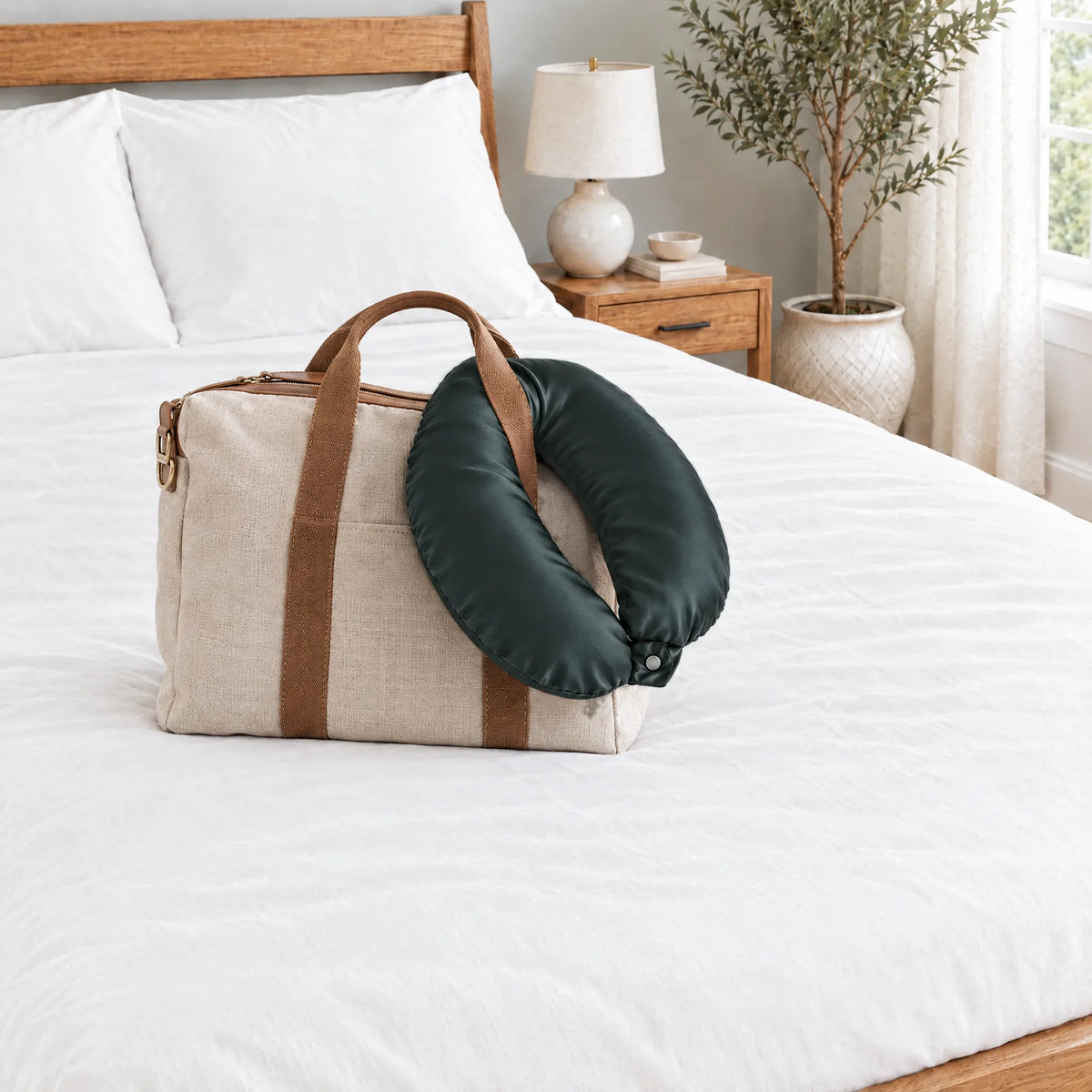 Bamboo is Better Cooling Bamboo Travel Pillowcase, Slate – with a tote bag