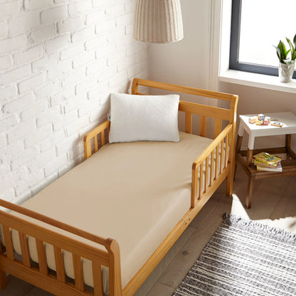 Bamboo is Better Cooling Bamboo Crib Fitted Sheet, Taupe – overhead view