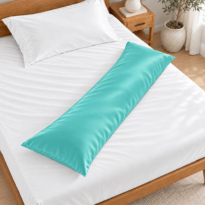 Bamboo is Better Cooling Bamboo Body Pillowcase, Tiffany Blue – overhead view