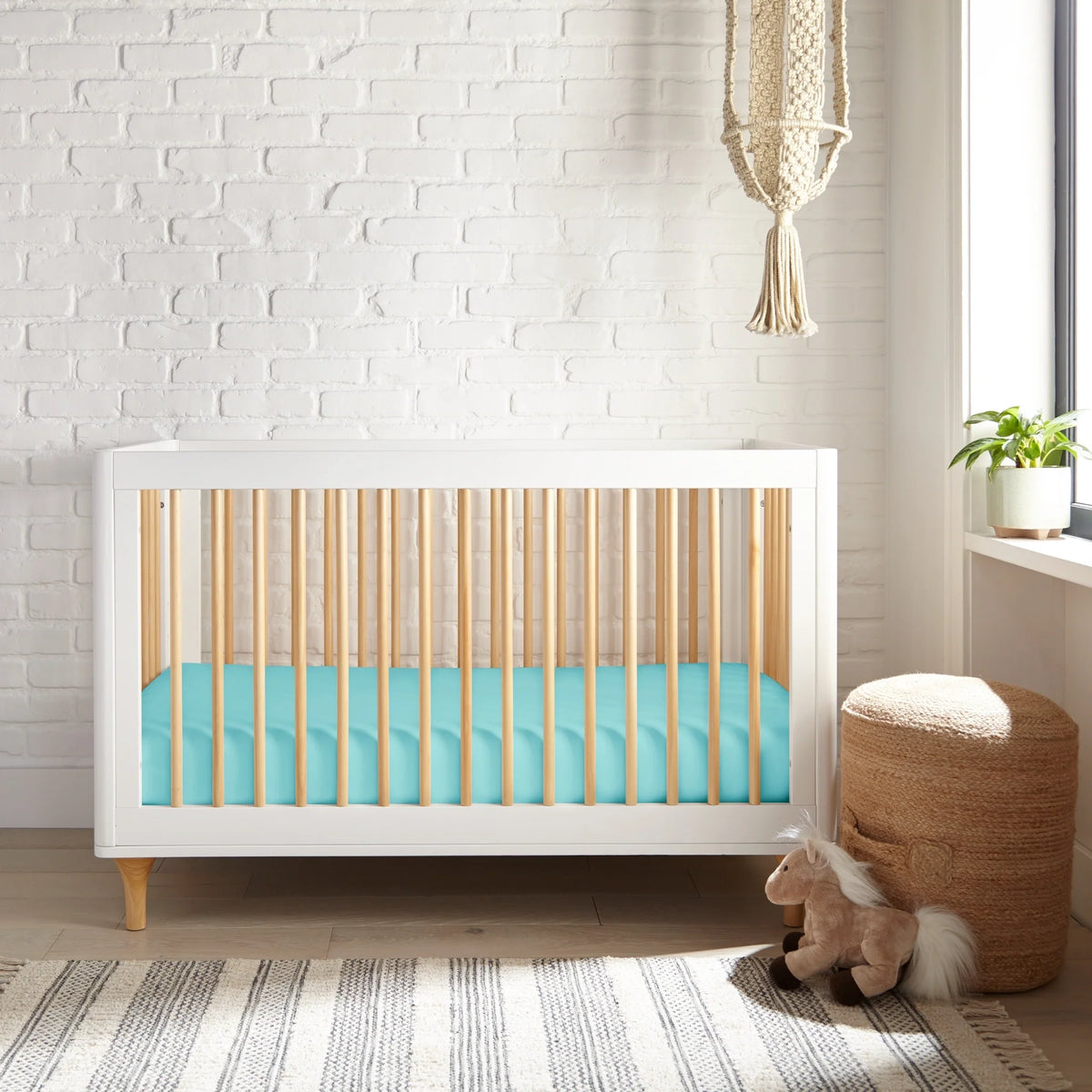 Bamboo is Better Cooling Bamboo Crib Fitted Sheet, Tiffany Blue – product photo