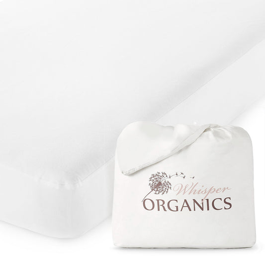 Whisper Organics Organic Waterproof Pique Knit Mattress Cover – with packaging