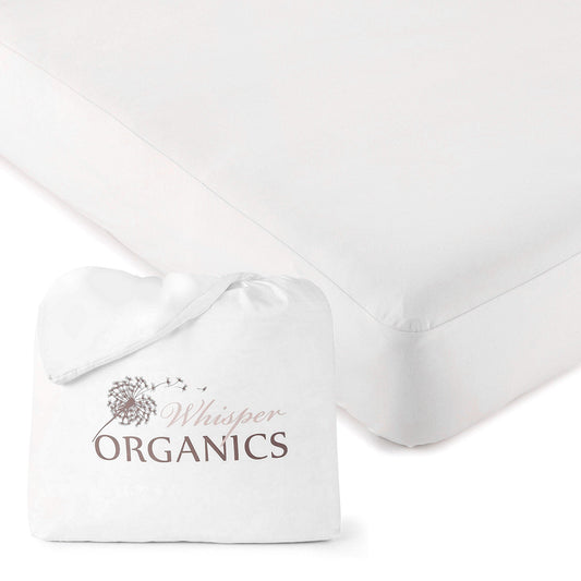 Whisper Organics Organic Waterproof Jersey Knit Crib Mattress Cover – with packaging