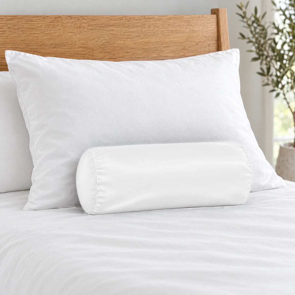 Bamboo is Better Cooling Bamboo Travel Pillowcase, White – size comparison with a queen pillow