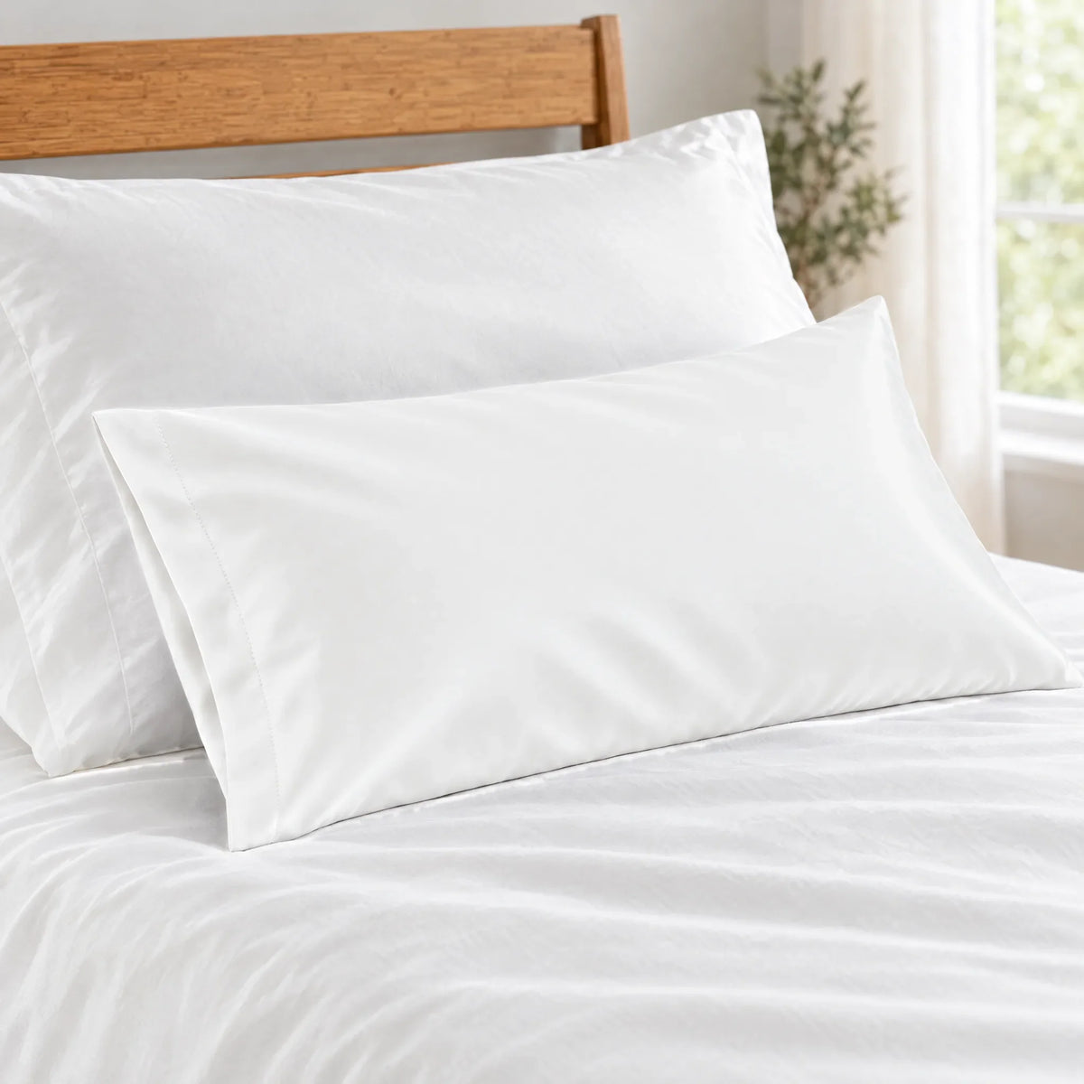 Bamboo is Better Cooling Bamboo Travel Pillowcase, White – close-up