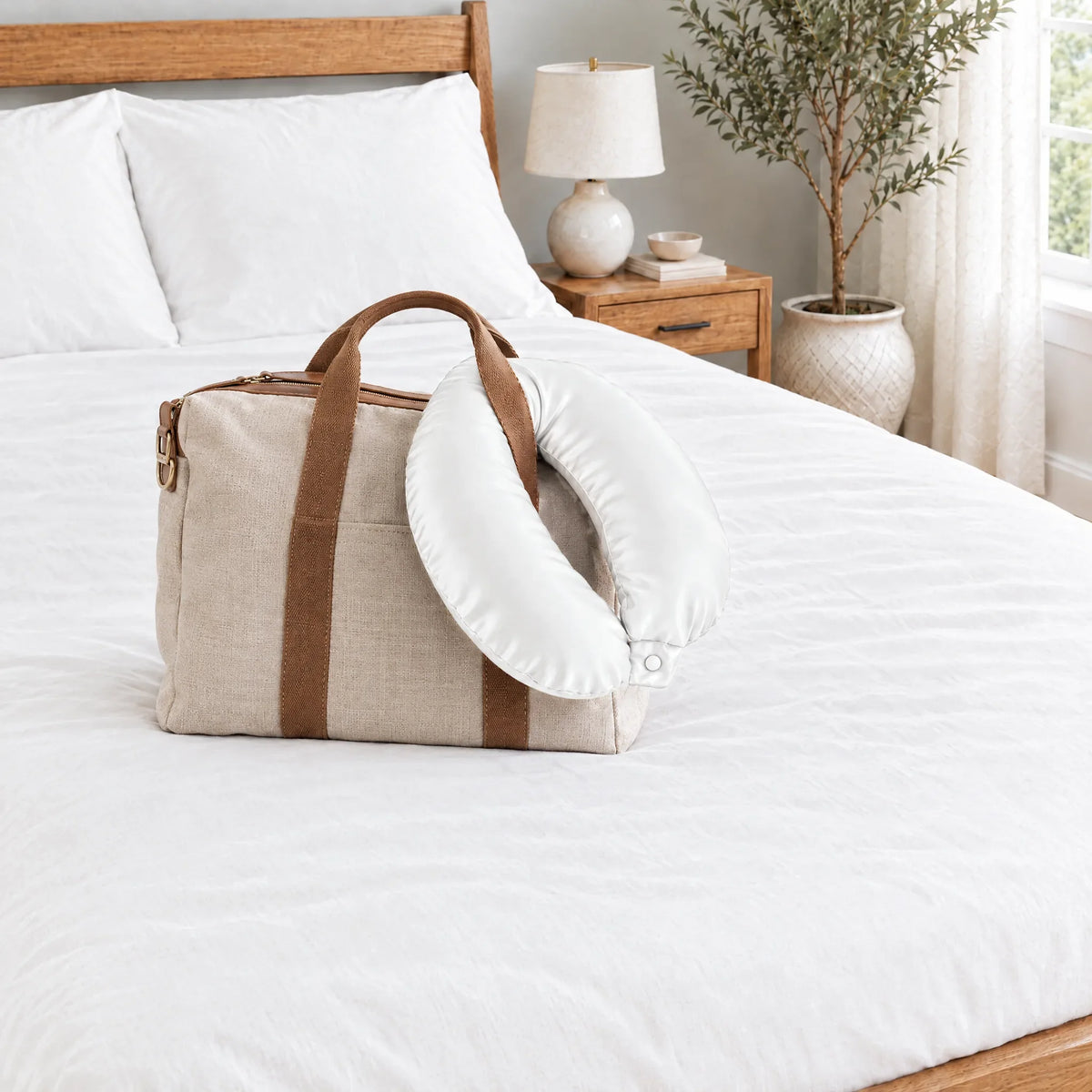 Bamboo is Better Cooling Bamboo Travel Pillowcase, White – with a tote bag