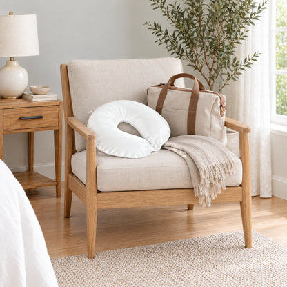 Bamboo is Better Cooling Bamboo Travel Pillowcase, White – on an armchair