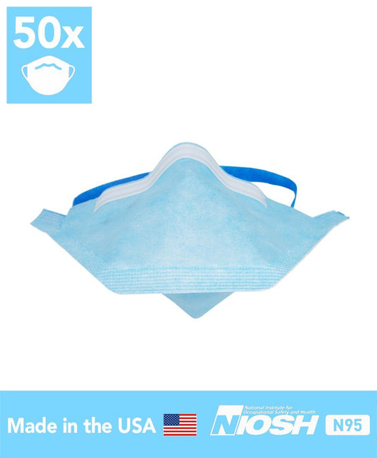 Blue ACI model 3120 surgical N95 respirator, 50 pack