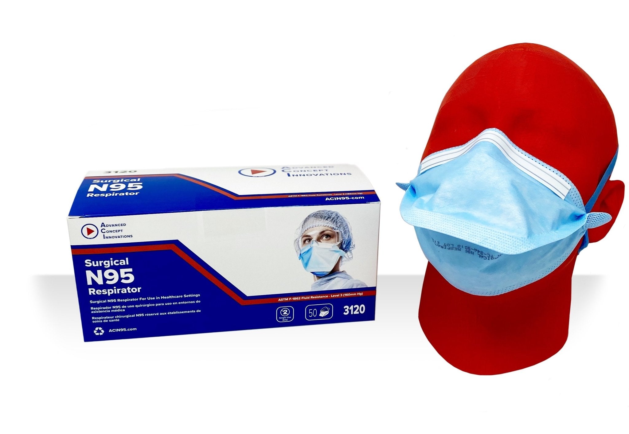 thumbnail image 2 of Blox Surgical N95 Respirator Masks – Box Of 50 – Individually Packaged? 2 of 5