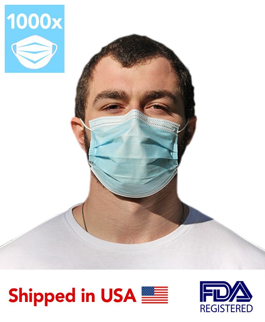 Disposable 3-PLY Face Mask (1000 Masks) - DMB Supply