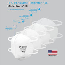 Load image into Gallery viewer, PHG N95 Particulate Respirator (50 Masks) - DMB Supply
