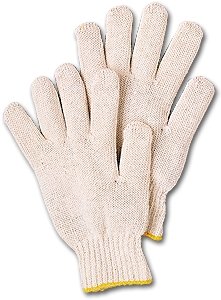 Pair of natural white string knit cotton work gloves